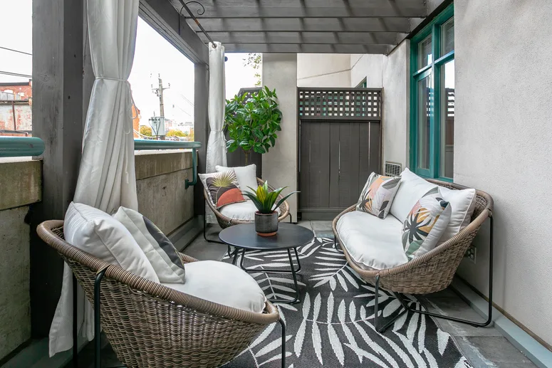 Balcony after staging and lighting