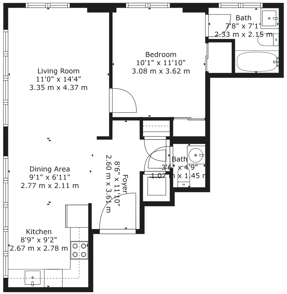 Floor plan of 736 Dundas St E, Unit 407