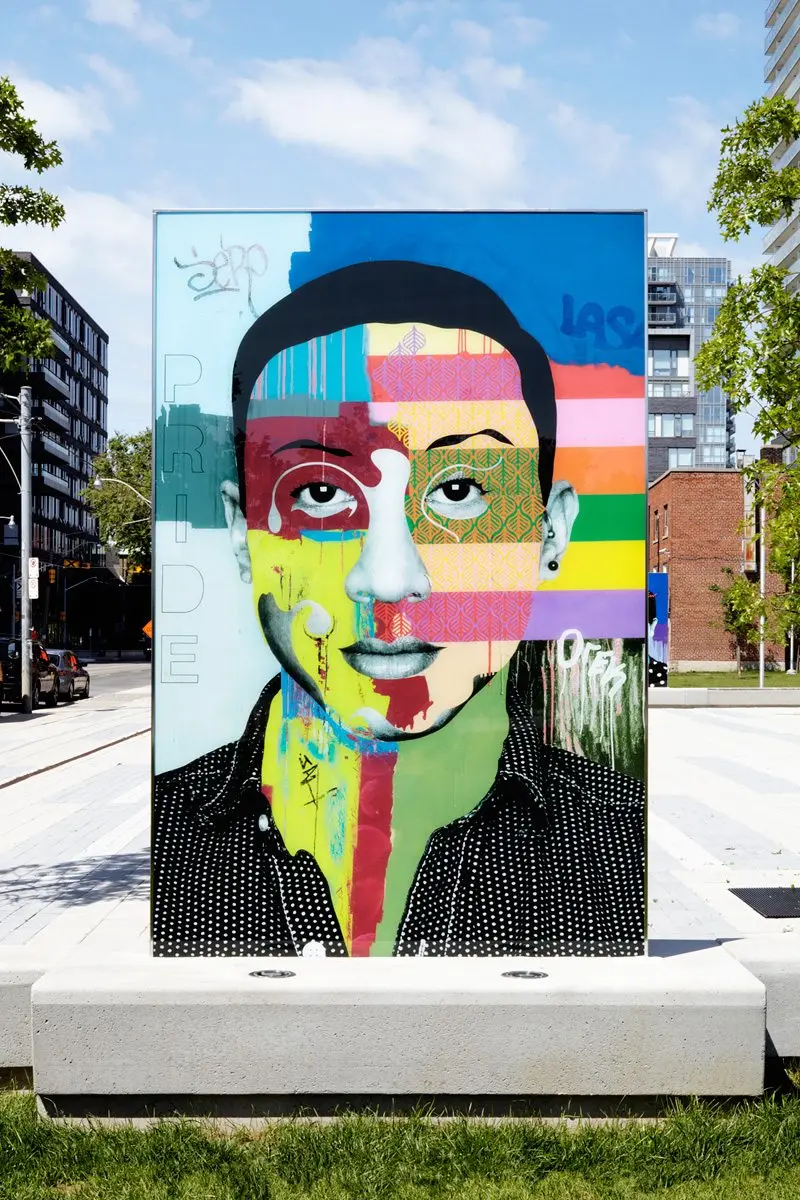 Portrait by Toronto artist Benny Bing in Regent Park