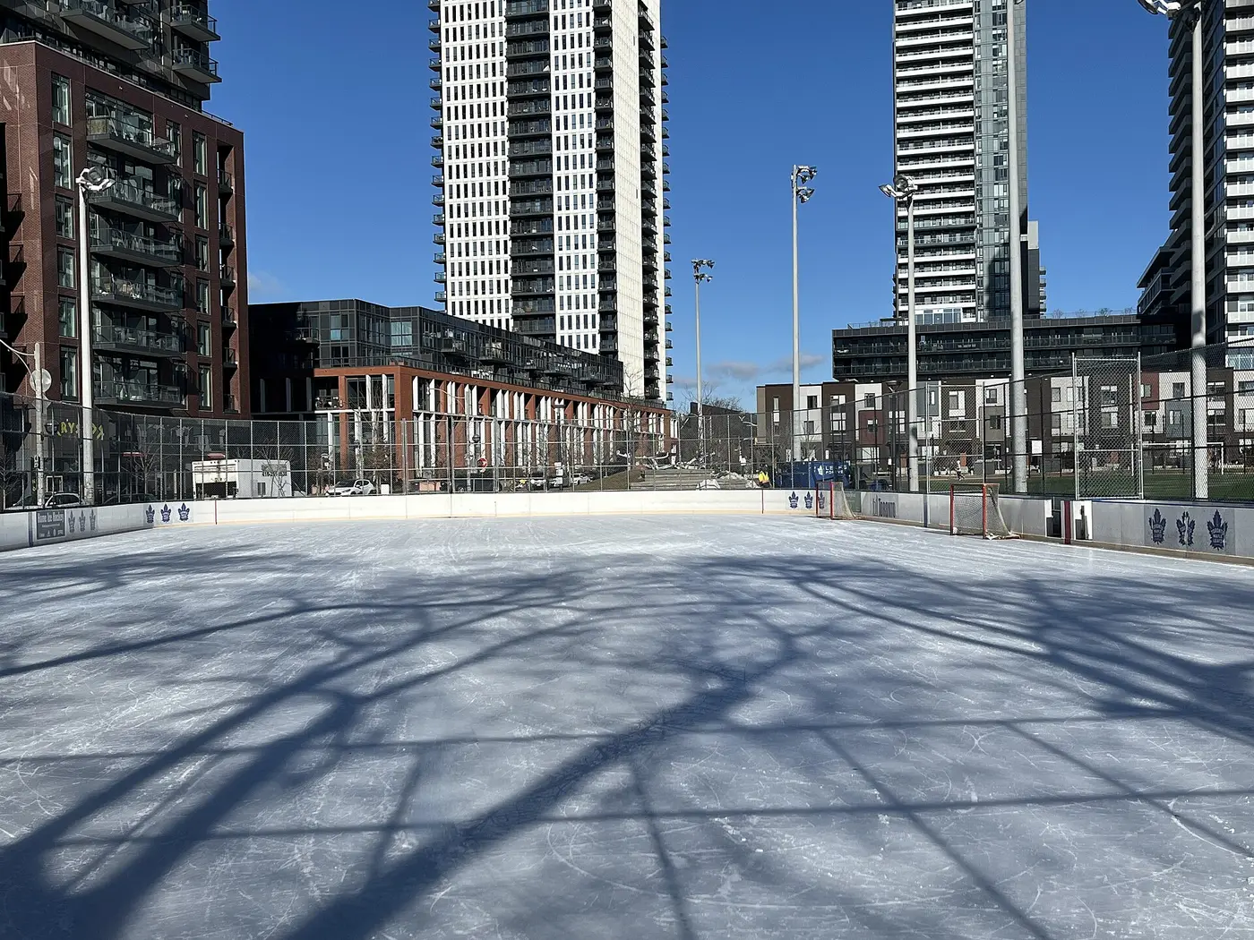 Regent Park outdoor ice rink on Sumach St